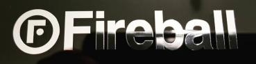 Fireball klistremerke i krom